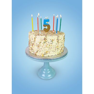 Святкова свічка-номер Talking Tables цифра &laquo;5&raquo; блакитна 1 шт BDAY-CANDLE-BLU-5
