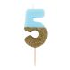 Святкова свічка-номер Talking Tables цифра &laquo;5&raquo; блакитна 1 шт BDAY-CANDLE-BLU-5