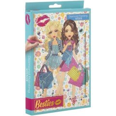 Блокнот А5 Besties Діамантовий розпис у твердій палітурці (синій) 961006