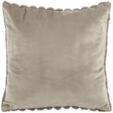 Декоративна подушка із хутра кролика, 45x45 см, сірокоричн, Tiseco 3523TAUPE