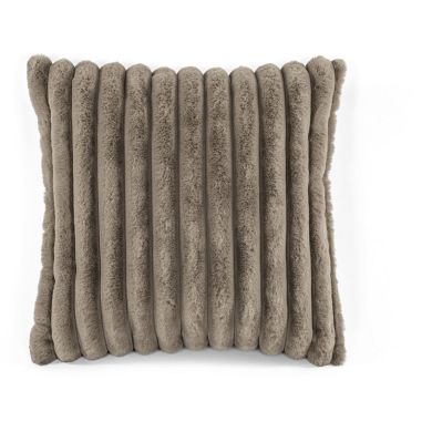 Декоративна подушка із хутра кролика, 45x45 см, сірокоричн, Tiseco 3523TAUPE