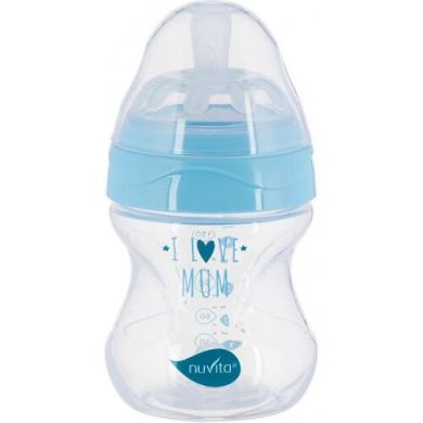 Дитяча антиколькова пляшечка Nuvita Mimic Collection 150 мл синя NV6011, Блакитний
