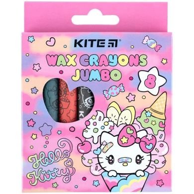 Крейда воскова Jumbo, 8 кольорів Hello Kitty Kite HK24-076