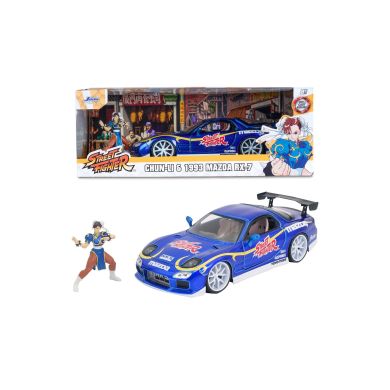 Машина металлическая Jada Уличный боец ​​Mazda RX-7 с фигуркой Чан-ли, масштаб 1:24, 8+ JADA 253255062