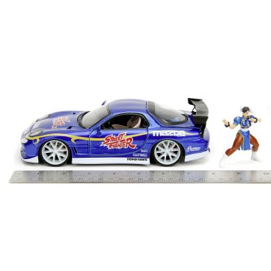 Машина металлическая Jada Уличный боец ​​Mazda RX-7 с фигуркой Чан-ли, масштаб 1:24, 8+ JADA 253255062