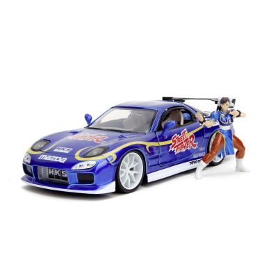 Машина металлическая Jada Уличный боец ​​Mazda RX-7 с фигуркой Чан-ли, масштаб 1:24, 8+ JADA 253255062