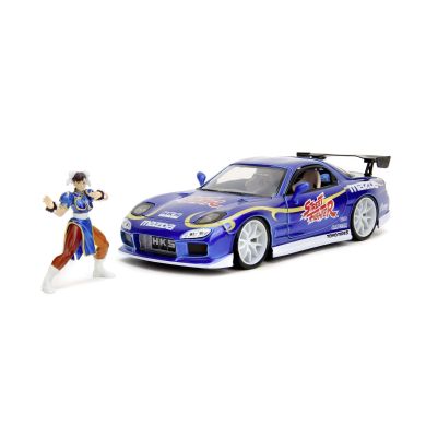 Машина металлическая Jada Уличный боец ​​Mazda RX-7 с фигуркой Чан-ли, масштаб 1:24, 8+ JADA 253255062
