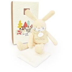 М'яка іграшка Зайчик-комфортер бежевий, 25 см DouDou DC4186