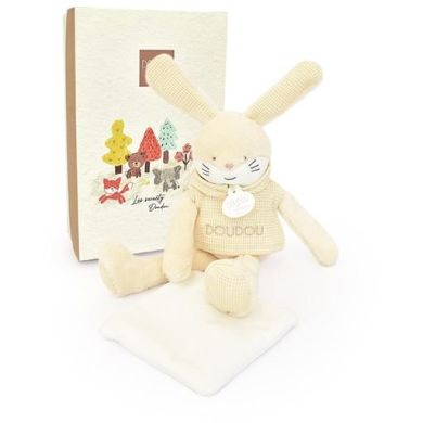 Мягкая игрушка Зайка-комфортер бежевый, 25 см DouDou DC4186