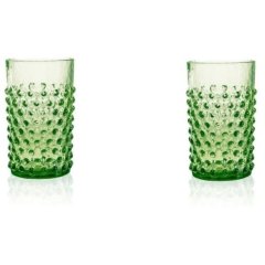 Набір 2шт стаканів мерехл. Smoke Hobnail 200мл, зелений KLIMCHI 21013/200-736/27/2