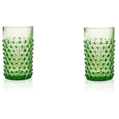 Набір 2шт стаканів мерехл. Smoke Hobnail 200мл, зелений KLIMCHI 21013/200-736/27/2