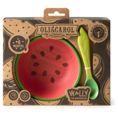 Набір дитячого посуду: миска та ложка &laquo;Кавун&raquo;, Oli&Carol W-BOWL- WATERMELON
