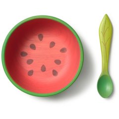 Набір дитячого посуду: миска та ложка &laquo;Кавун&raquo;, Oli&Carol W-BOWL- WATERMELON