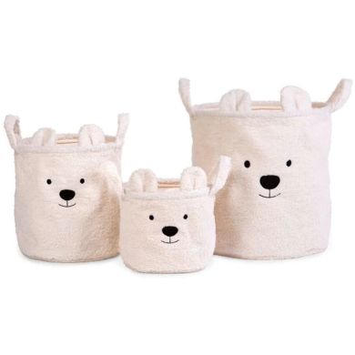 Набор корзин для игрушек Childhome Teddy белый Childhome CCBTWSET