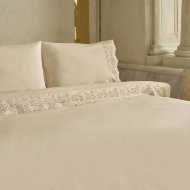 Постельное белье Karaca Home Carmello, белое (простыня 240x260, пододеяльник 200x220, 2 наволочки 50x70) 1000239908002
