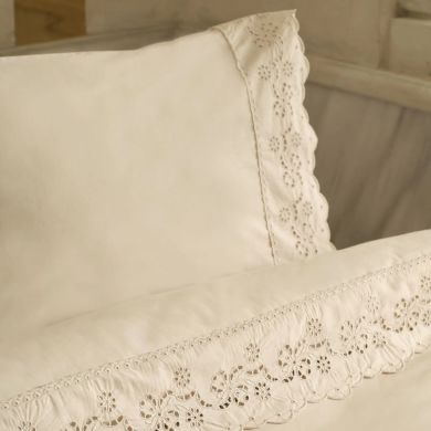Постельное белье Karaca Home Carmello, белое (простыня 240x260, пододеяльник 200x220, 2 наволочки 50x70) 1000239908002