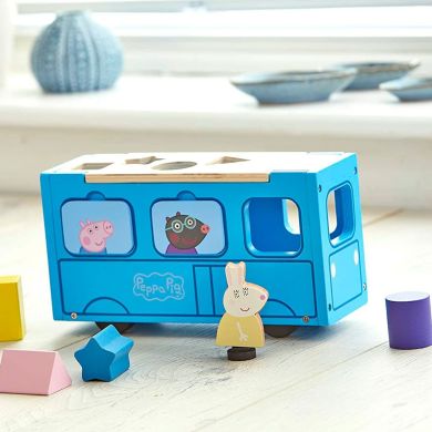 Деревянный игровой набор-сортер Peppa Школьный автобус Пеппи Peppa Wooden 7222