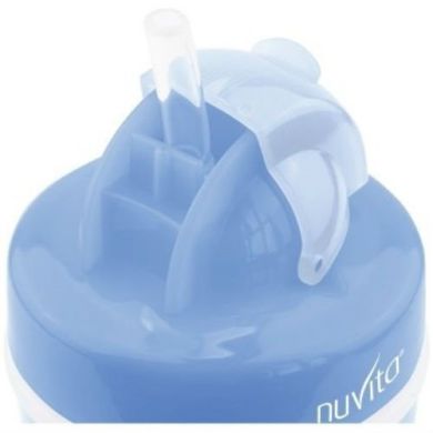 Чашка-непроливайка Nuvita с трубочкой 200 мл от 18 мес. голубая NV1436Blue, Голубой