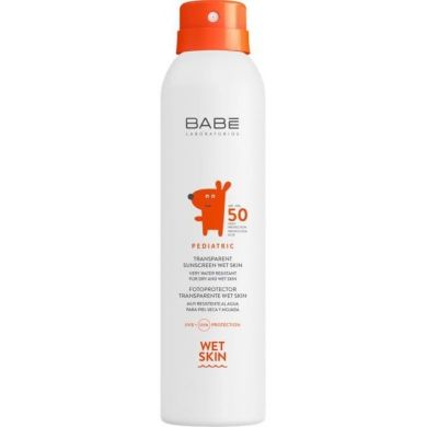 Дитячий сонцезахисний спрей Babe Laboratorios Pediatric SPF 50 прозорий водостійкий з матувальним ефектом 200 мл 8436571631084, Білий