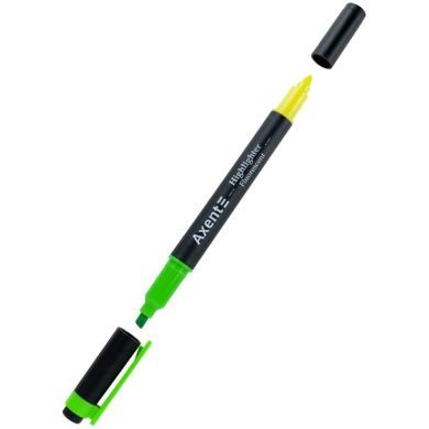 Маркер Axent Highlighter Dual 2534-04-A, 2-4 мм, клиновидный, зеленый+желтый 2534-04-A