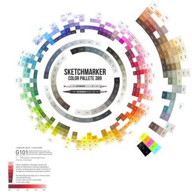 Маркер Sketchmarker, колір Нейтральний сірий 6 Neutral Gray 6 2 пера: тонке і долото SM-NG06