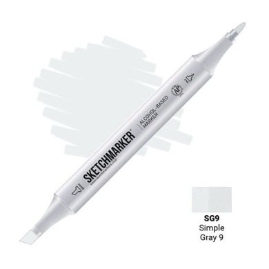 Маркер Sketchmarker 2 пера тонкое и долото Simple Gray Простой серый SM-SG09