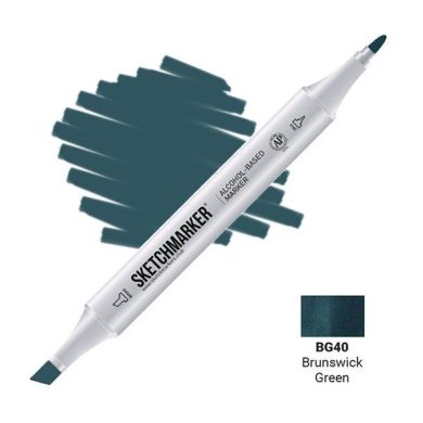 Маркер спиртовий двосторонній Sketchmarker Зелена кіновар SM-BG040
