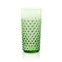 Набір 2шт стаканів мерехл. Smoke Hobnail 400мл, зелений KLIMCHI 21013/400-736/27/2