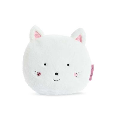 Подушка дитяча Doudou Coussins білий кіт DC3239, 25 x 30