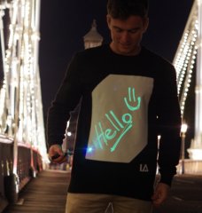 Світшот Illuminated Apparel Super Green Glow In The Dark 9-11 років чорний з лазером IA100137