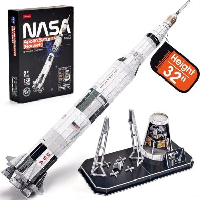 Трехмерная головоломка-конструктор NASA Ракета Аполлон Сатурн-5 Cubic Fun DS1059h