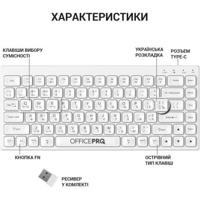 Клавіатура бездротова OfficePro SK955W SK955W