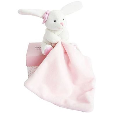 Мягкая игрушка Зайка-комфортер розовый, 10 см DouDou DC3337