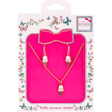 Набор Lukky Fashion с цепочкой и серьгами Ice-Cream T24607