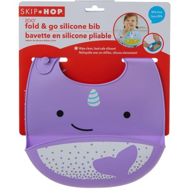 Нагрудник Skip Hop силіконовий Кит серія ZOO 9I415110, Фіолетовий