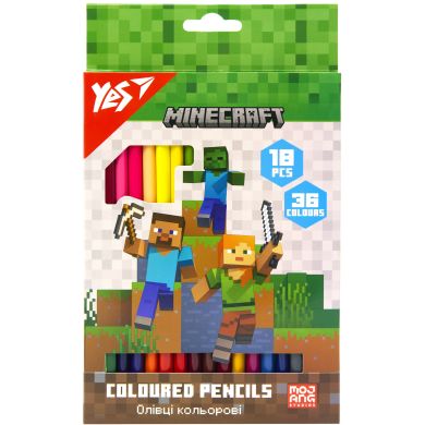 Олівці кольорові Yes 18/36 кольорів Minecraft 290768