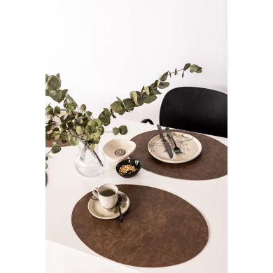 Плейсмат под тарелку TROJA овальная, 33&times;45см, серо-коричневая Tiseco ZZ0490TAUPE