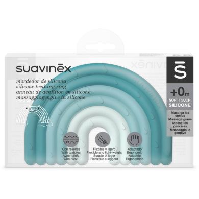 Прорізувач силіконовий з бульбашками STEP 1 блакитний Suavinex 401435, Блакитний