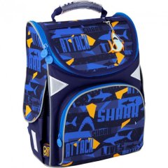 Рюкзак школьный GoPack Education Shark каркасный синий GO20-5001S-15