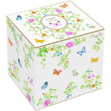 Чайник 900 мл из фарфоровой коробки DANCING BUTTERFLIES POZZI MILANO 3128DANB