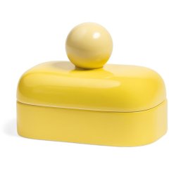 Ємність для зберігання з кришкою-кулькою, жовта, 13см, & Klevering 1506-03