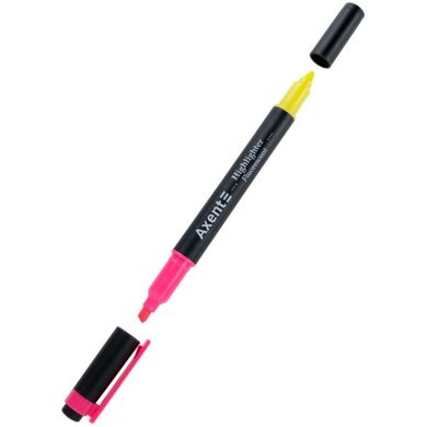Маркер Axent Highlighter Dual 2534-10-A, 2-4 мм, розовый+желт 2534-10-A