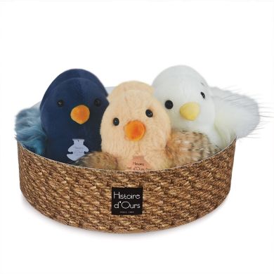 Мягкая игрушка DouDou Цыплята в гнезде 1 шт в ассортименте 15 см HO3199