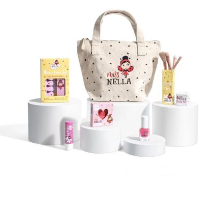 Набір дитячої косметики Miss Nella Sparkle & Glow(5 лаків для нігтів, бальзам для губ, рум'яна, тіні, інші аксесуари) MNSG