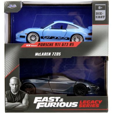 Набір машинок металевих Jada Форсаж Порше 911 GT3 R5 та Макларен 7Z05, 2 шт., масш. 1:32, 8+ 253202012