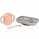 Набор силиконовой посуды (3 предмета) розовый/серый Beaba 913527, Розовый