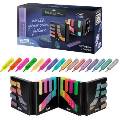 Набір текстових маркерів Faber-Castell Textliner TL 46 deskset 16 у картонній коробці, 16 кольорів Faber-Castell 32467
