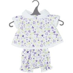 Одяг для пупса Пурпурні та зелені серця 38 см Doll Factory Babylin 07118