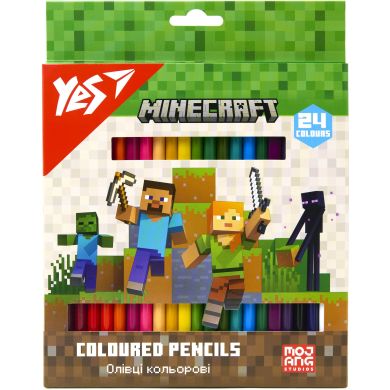 Олівці кольорові Yes 24 кольорів Minecraft 290770