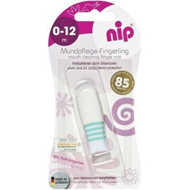 Первая зубная щеточка на пальчик антибактериальная NIP 37070
